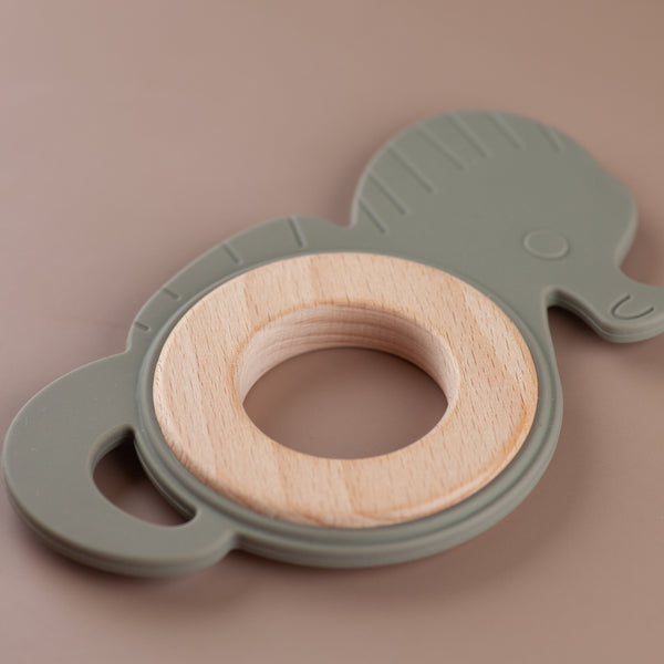 Seahorse Silicone Beech Wood Teether
