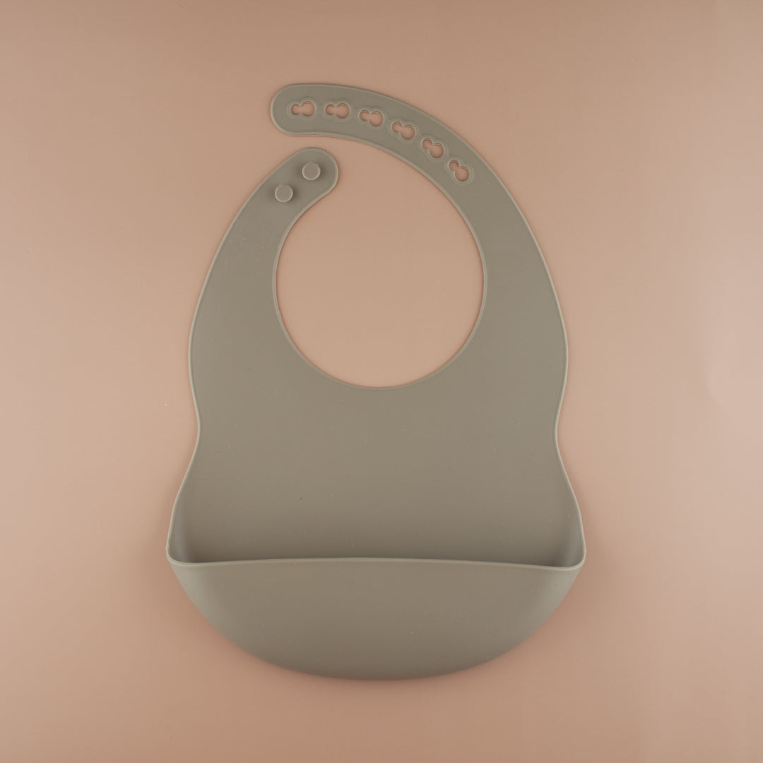 Set of Beige Jungle and Silver Sage Silicone Bib – Cali Lou