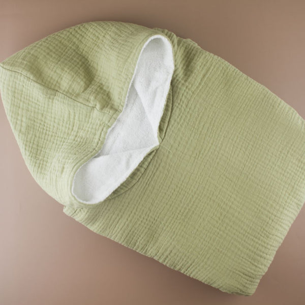 Moss Green Muslin Poncho Towel