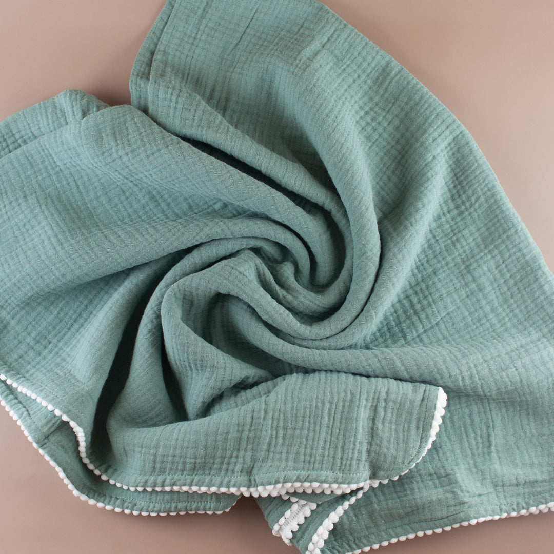 Mint Green Muslin Swaddle Blanket